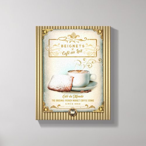 Cafe au Lait  Beignets Canvas Print