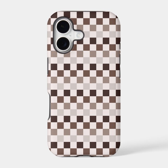 Cafe Au Lait checkerboard pattern iPhone Case (Back)