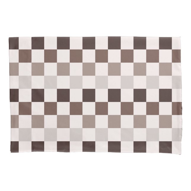 Cafe Au Lait checkerboard pattern Pillow Case (Front-Left)