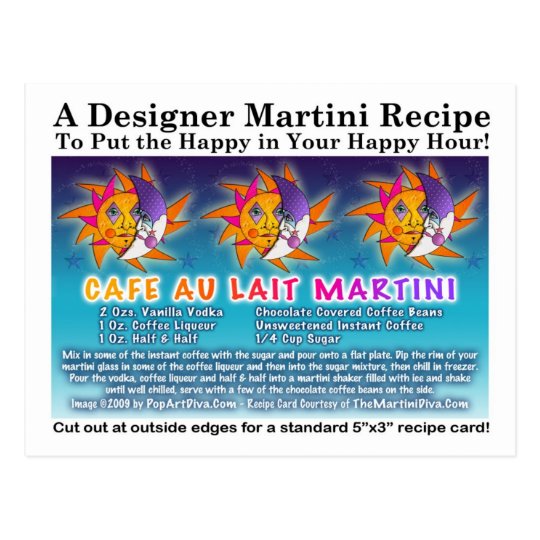 Cafe Au Lait Martini Recipe Postcard
