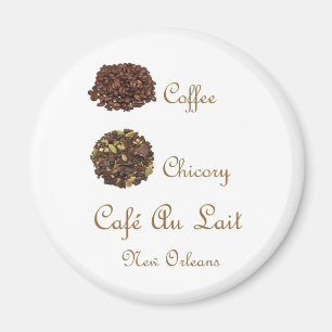 CAFE AU LAIT NEW ORLEANS COFFEE CHICORY MAGNET
