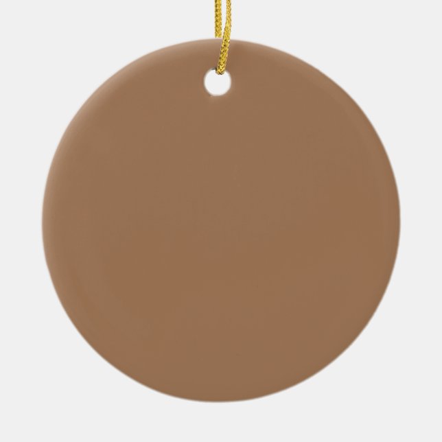 Café au lait (solid color)  ceramic ornament (Front)