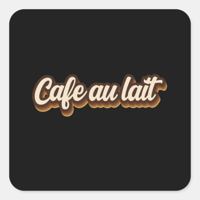 Cafe au lait square sticker (Front)