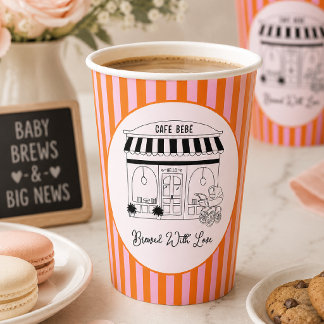Café Baby Shower | Paris Café | Café Bébé Paper Cups