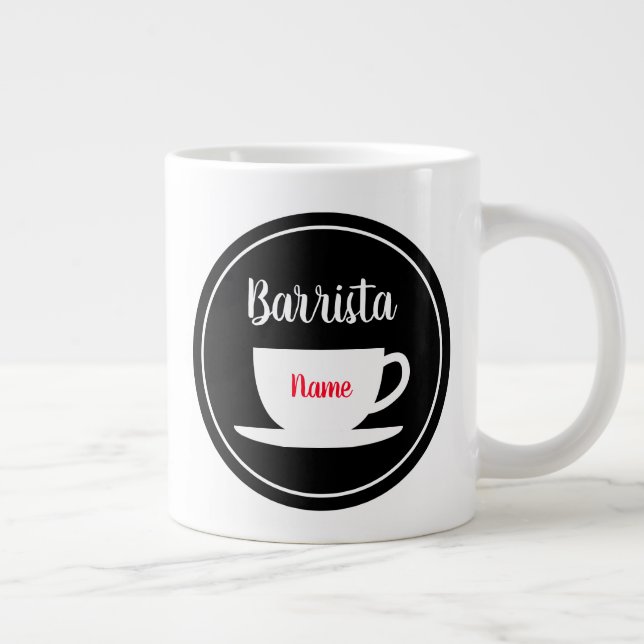 Cafe Barrista personalized jumbo coffee mug (Right)