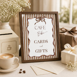 Cafe Bebe Baby Is Brewing Coffee Baby Shower Favor Poster