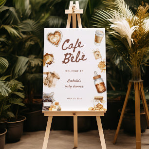 Cafe Bebe Baby Is Brewing Coffee Brown Baby Shower Foam Board