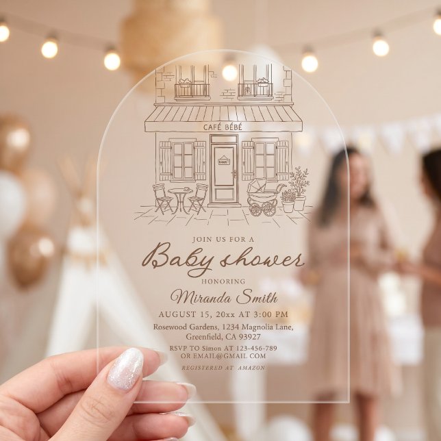 Cafe Bebe Baby Shower  Acrylic Invitations (Creator Uploaded)