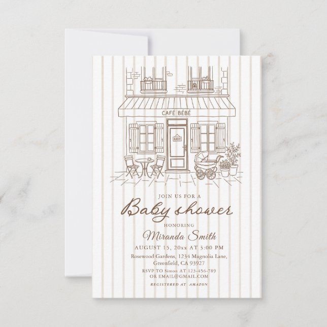 Cafe Bebe Baby Shower  Invitation (Front)