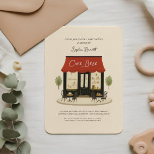 Cafe Bébé Baby Shower  Invitation