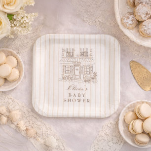Cafe Bebe Baby Shower Paper Plates