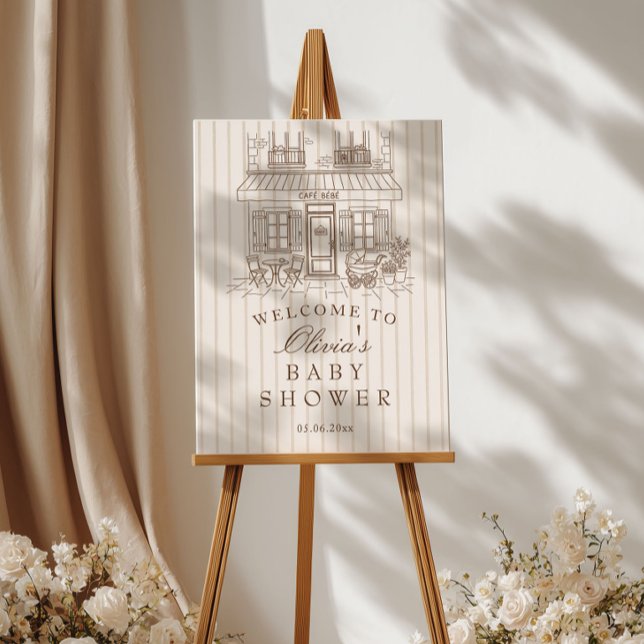 Cafe Bébé Baby Shower Welcome  Foam Board (Creator Uploaded)