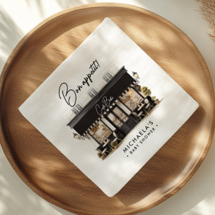 Café Bébé Black & White Bon Appétit Baby Shower Napkins