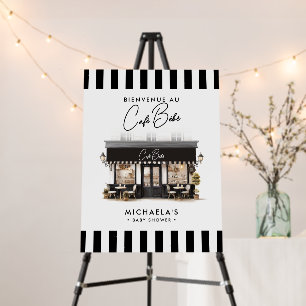Café Bébé Black & White Paris Baby Shower Welcome Foam Board