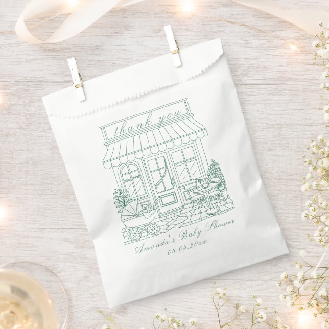 Cafe Bebe Bonjour Baby Shower Favor Bag (Clipped)