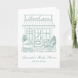 Cafe Bebe Bonjour Baby Shower Letterpress Thank You Card