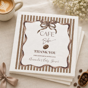 Cafe Bebe Bow Coffee Baby Shower Party Napkins