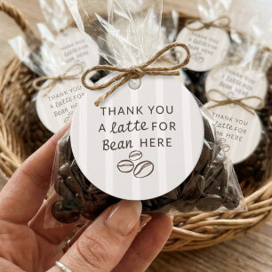 Cafe Bebe Brown Stripes French Theme Baby Shower Favor Tags