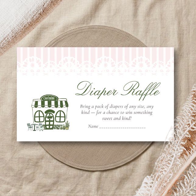 Cafe Bebe Coffee Baby Shower Diaper Raffle Enclosure Card (Baby is Brewing Coffee Cafe Bebe Baby Shower Diaper Raffle)