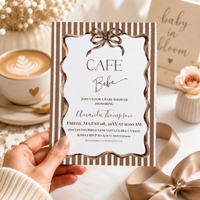 Cafe Bebe Coffee Baby Shower Invitation (Creator Uploaded)