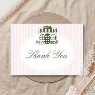 Cafe Bebe Coffee Baby Shower Letterpress Thank You Card