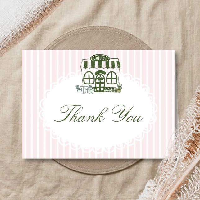 Cafe Bebe Coffee Baby Shower Thank You Card (Baby is Brewing Coffee Cafe Bebe Baby Shower Thank you Card)