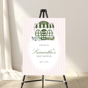Cafe Bebe Coffee Baby Shower Welcome Sign