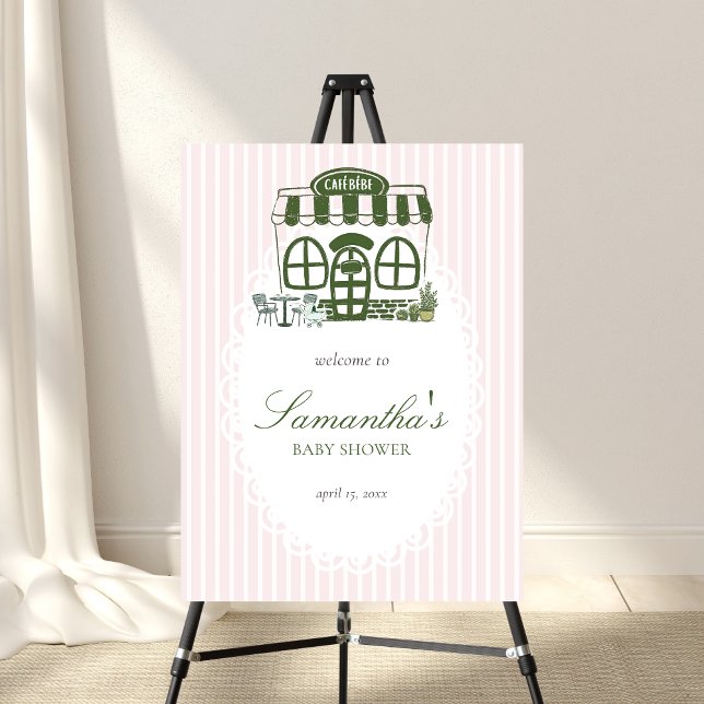 Cafe Bebe Coffee Baby Shower Welcome Sign (Baby is Brewing Coffee Cafe Bebe Baby Shower Welcome Sign)