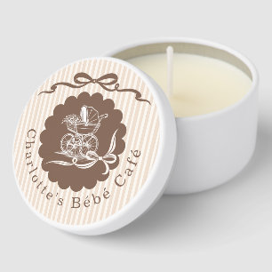 Cafe Bebe Coffee Bow Baby Stroller Baby Shower Mini Candle Favors