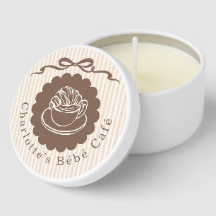 Cafe Bebe Coffee croissant Baby Shower Mini Candle Favors