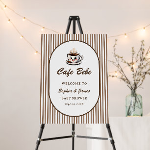 Cafe Bebe Cute Baby Shower Welcome Sign