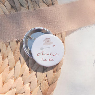 Cafe Bebe Cute French Baby Shower Auntie To Be Button