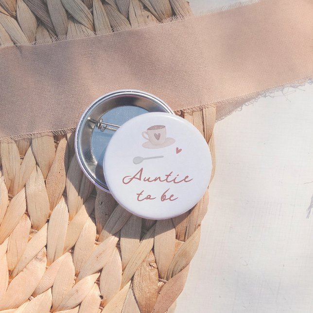 Cafe Bebe Cute French Baby Shower Auntie To Be Button (Creator Uploaded)