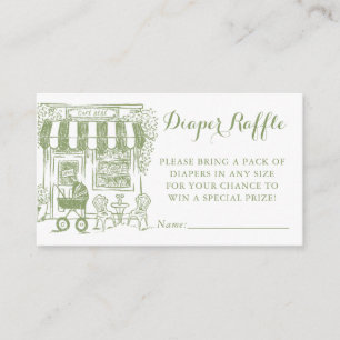 Cafe Bebe Diaper Raffle Ticket   Baby Shower Enclosure Card