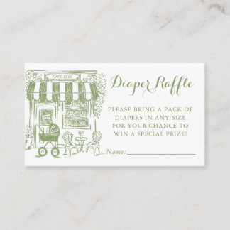 Cafe Bebe Diaper Raffle Ticket | Baby Shower Enclosure Card