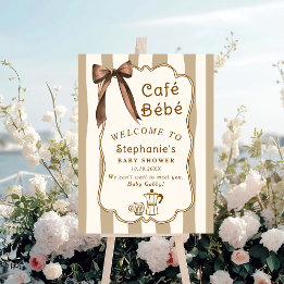 Cafe Bebe French Coffee Baby Shower Welcome Sign