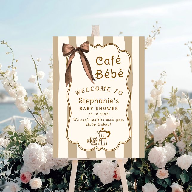 Cafe Bebe French Coffee Baby Shower Welcome Sign (Creator Uploaded)