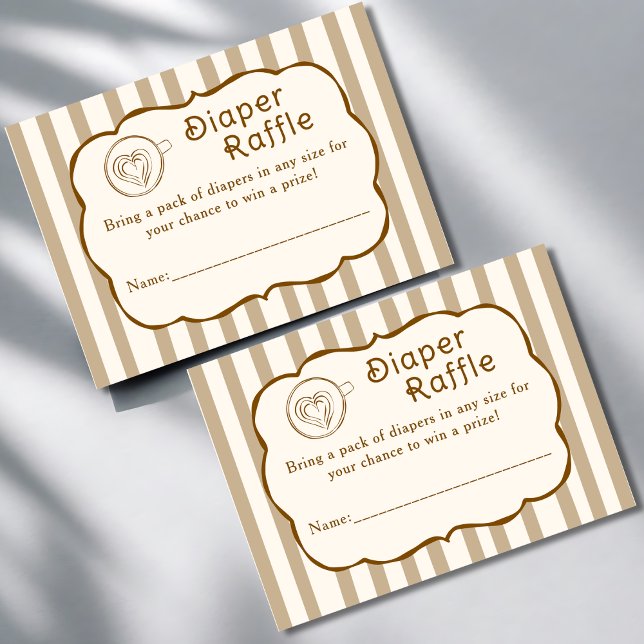 Cafe Bebe French Coffee Diaper Raffle Baby Shower Enclosure Card (Creator Uploaded)