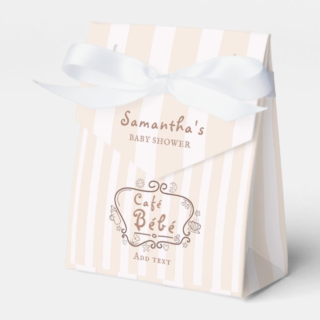 Café Bébé French Coffee Gender Neutral Baby Shower Favor Boxes (Front Side)
