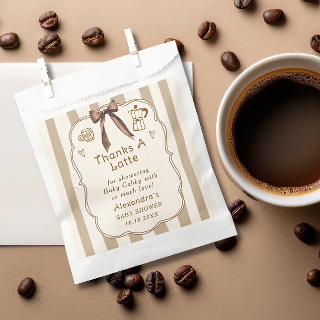 Cafe Bebe French Coffee Shop Baby Shower Favors Favor Bag (Creator Uploaded)