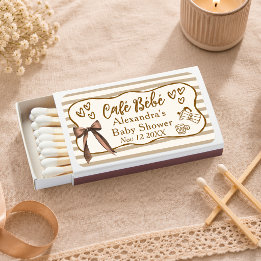 Cafe Bebe French Coffee Shop Baby Shower Favors Matchboxes