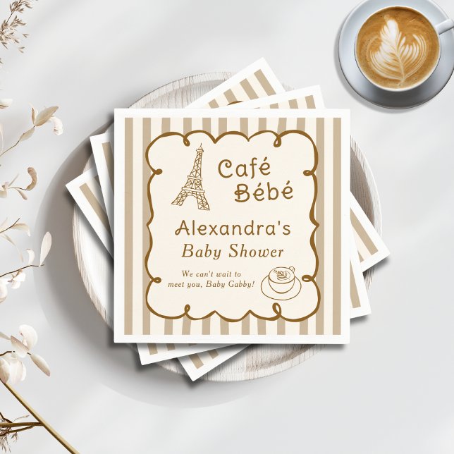 Cafe Bebe French Coffee Shop Themed Baby Shower Napkins (Creator Uploaded)