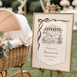 Cafe Bebe Gender Neutral Bow Baby Shower Welcome Foam Board
