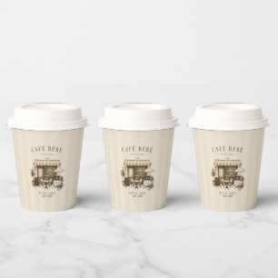 Cafe bebe gender neutral brown baby shower paper cups