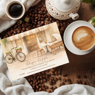 Cafe Bebe Gender Neutral Elegant Brown Baby Shower Enclosure Card