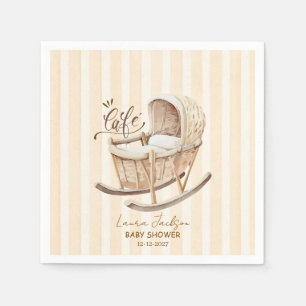 Cafe Bebe Gender Neutral Elegant Brown Baby Shower Napkins