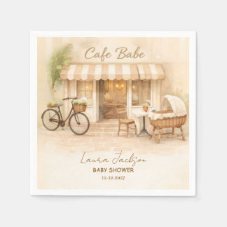 Cafe Bebe Gender Neutral Elegant Brown Baby Shower Napkins