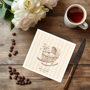 Cafe Bebe Gender Neutral Elegant Brown Baby Shower Napkins