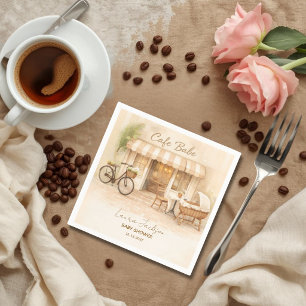 Cafe Bebe Gender Neutral Elegant Brown Baby Shower Napkins