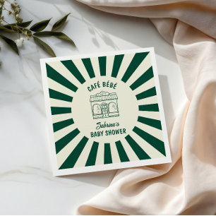 CAFÉ BÉBÉ GREEN COFFEE Baby Shower Napkins